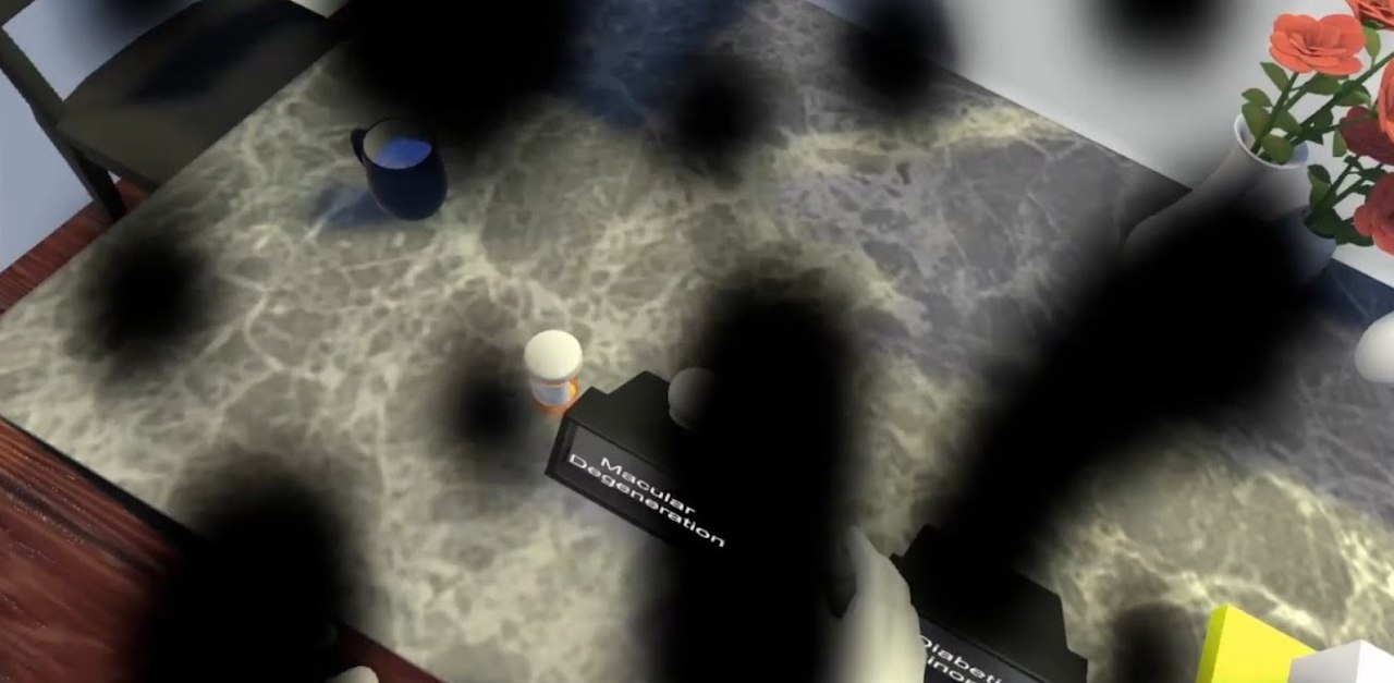 Eye tracked visual deficits simulation in VR