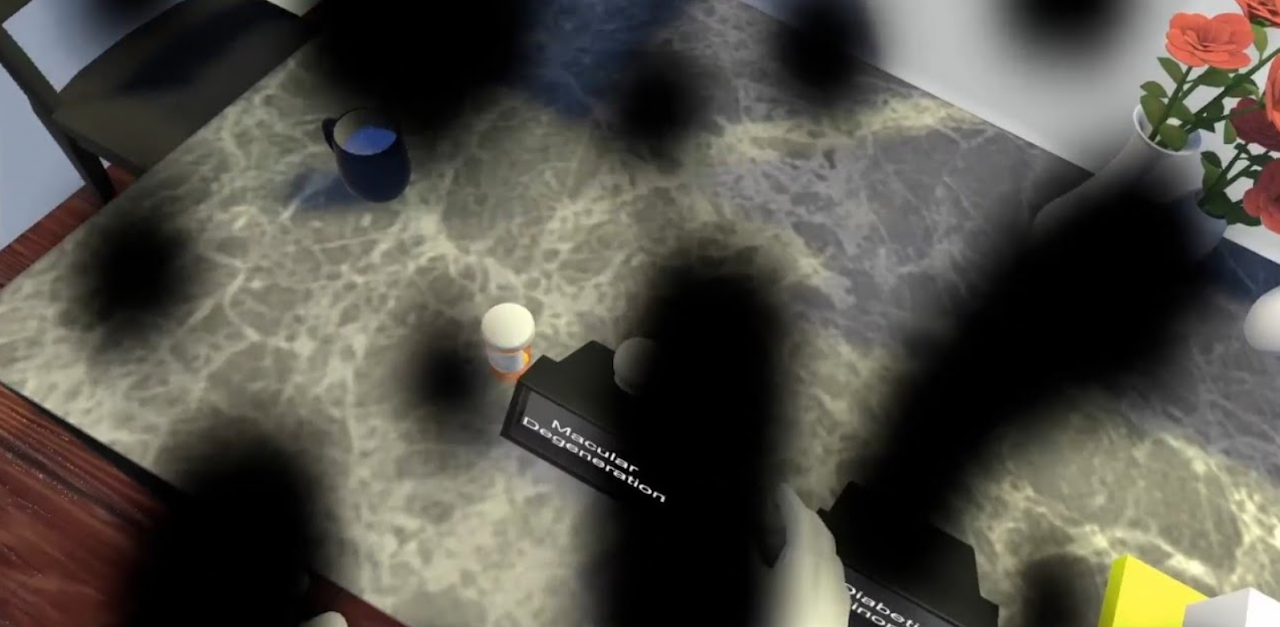Visual deficit simulation in virtual reality