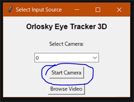 Input source window with Start Camera button