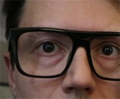 Glasses frame with lenses removed